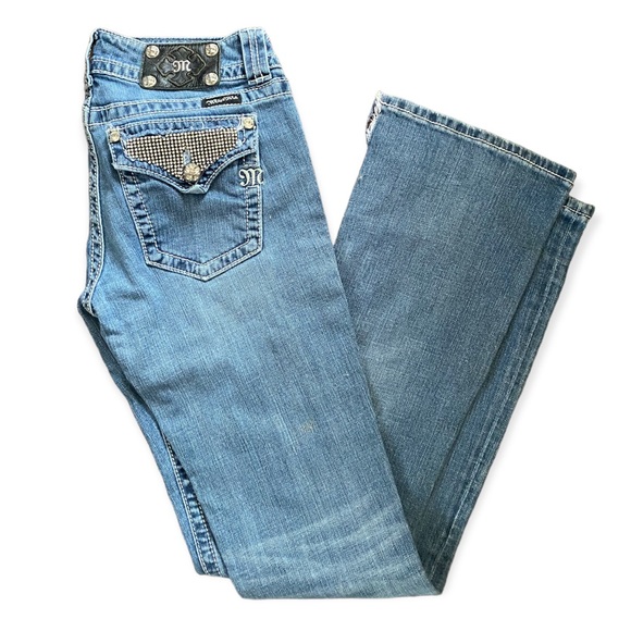 Rhinestoned Miss Me Jeans - Picture 1 of 3